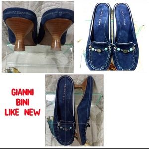 Gianni Bini Like New Suede Beaded Mules